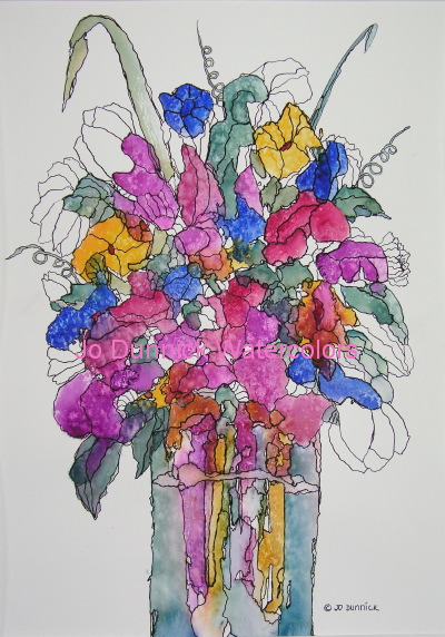 Bouquet In A Glass Vase